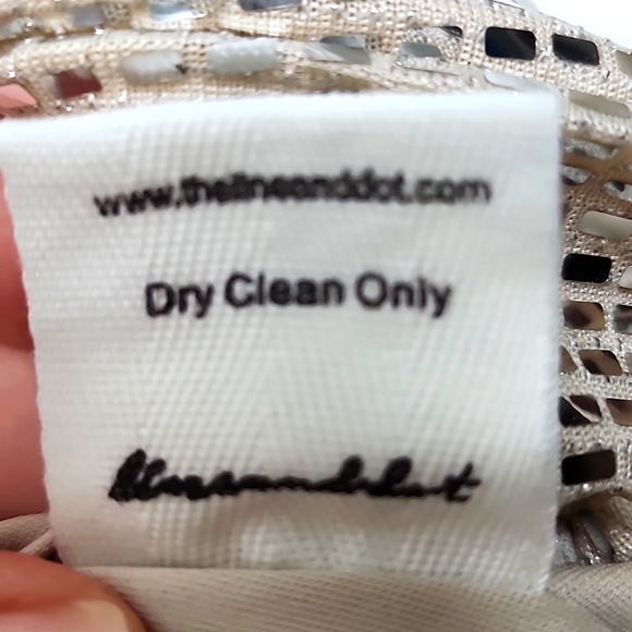 Line & Dot Silver Long-Sleeve Mini Dress, Size XS - Picture 7 of 7